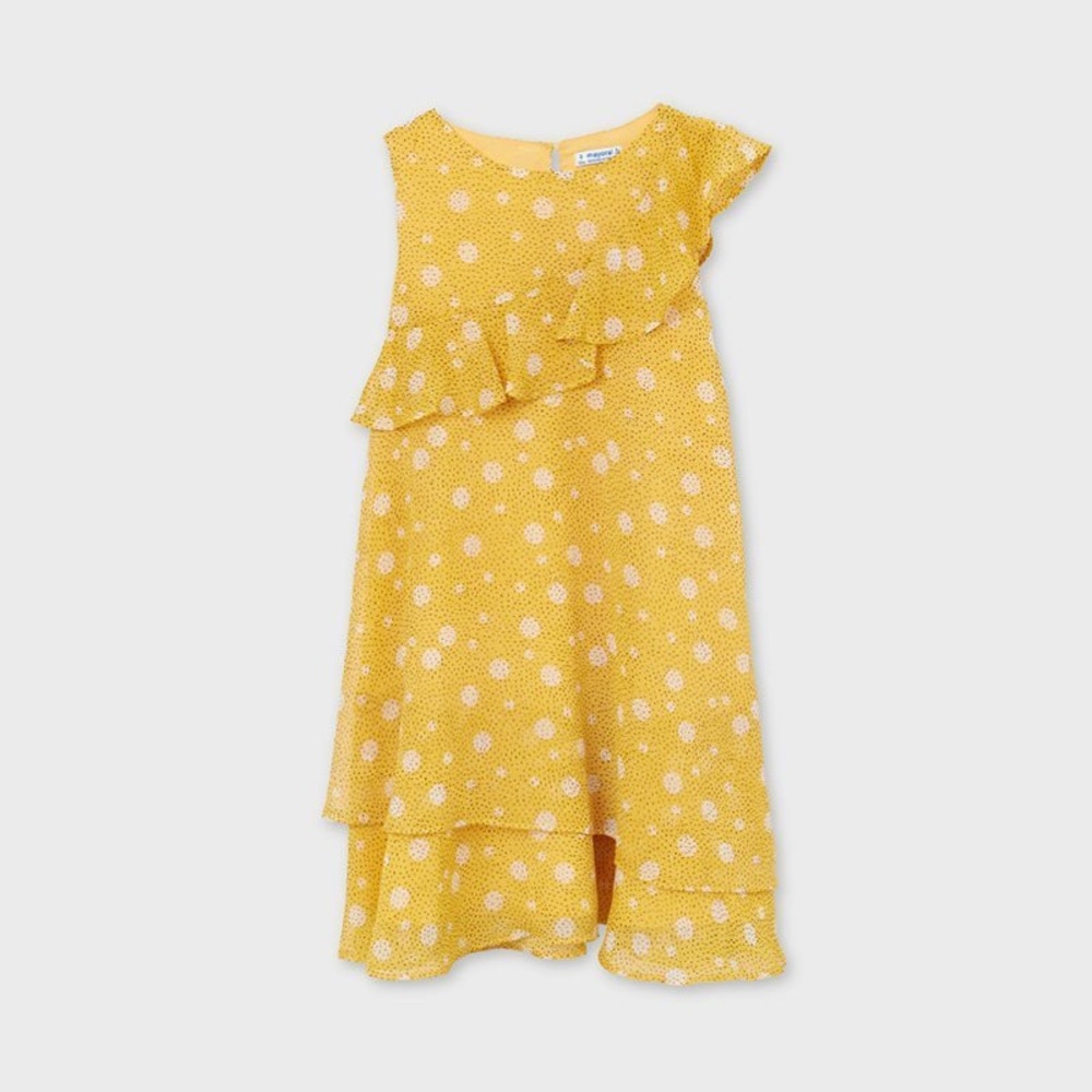 Size 10 Girls Mayoral Sunny Yellow Polka Dot Dress